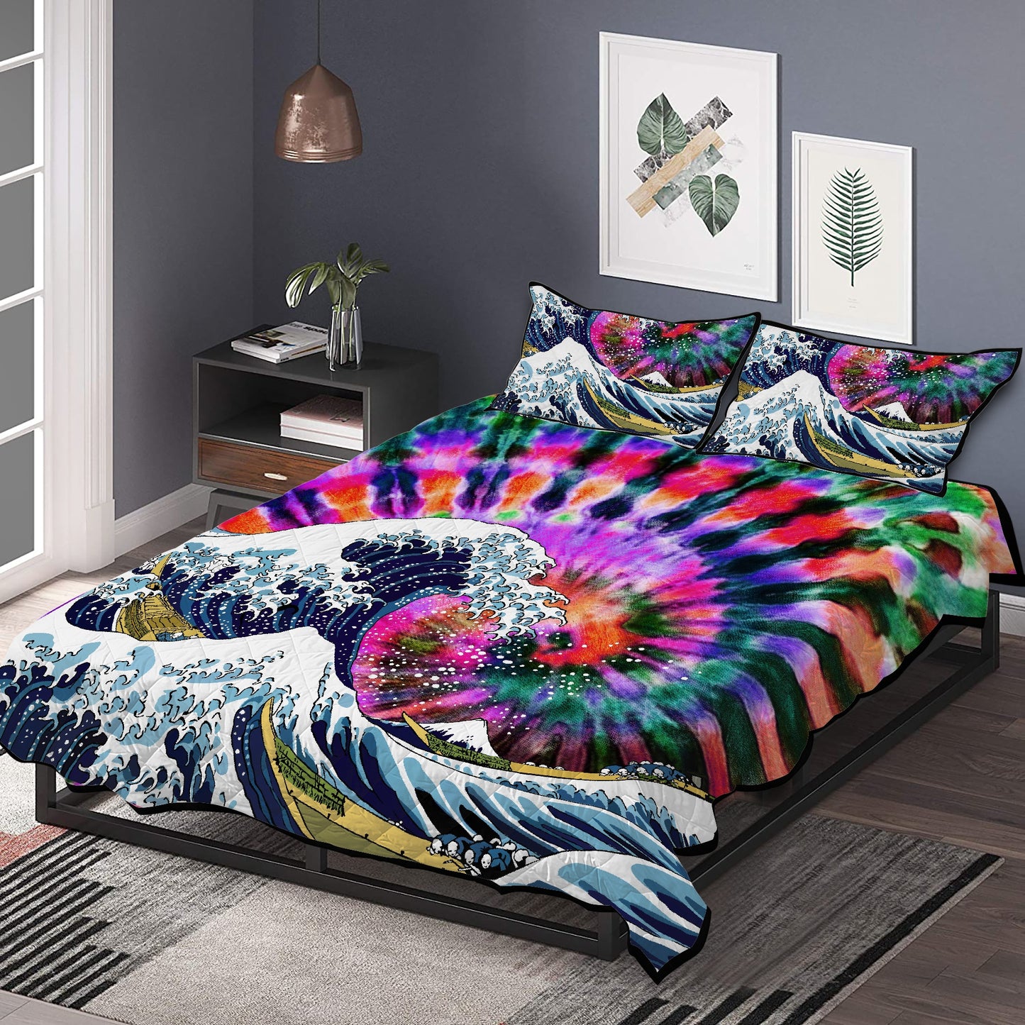 Taking the Waves to Bed with You While Sleeping with this Quilt Bed Set