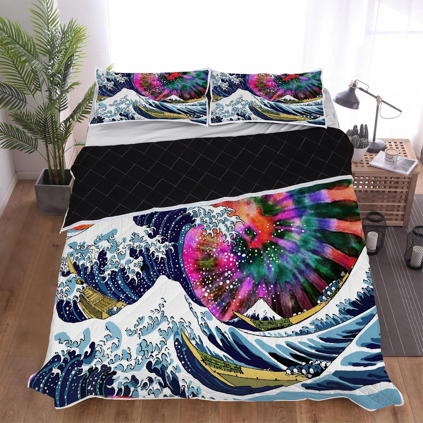Taking the Waves to Bed with You While Sleeping with this Quilt Bed Set