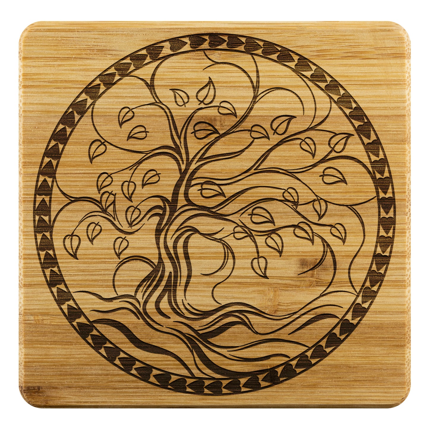 Tree Of Life Bamboo Coaster Set