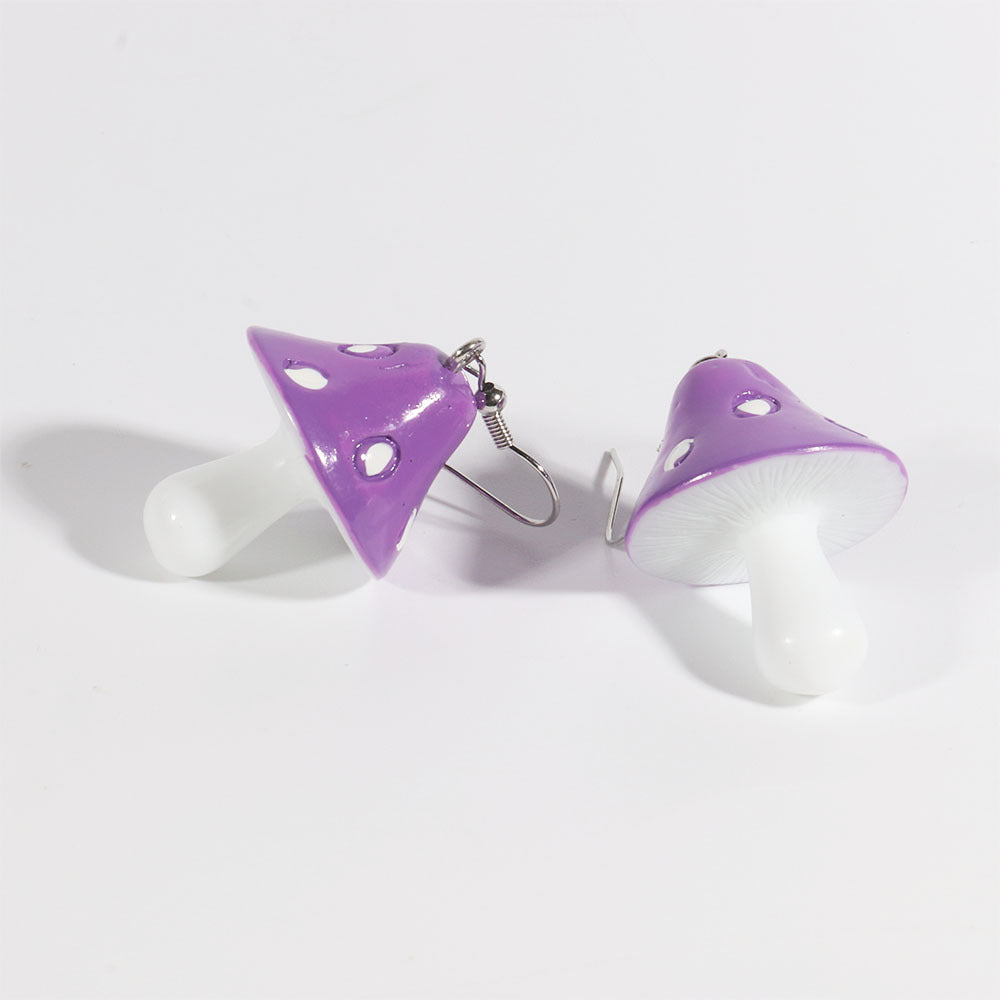 Creative Personality And Funny Wave Point Mushroom Earrings