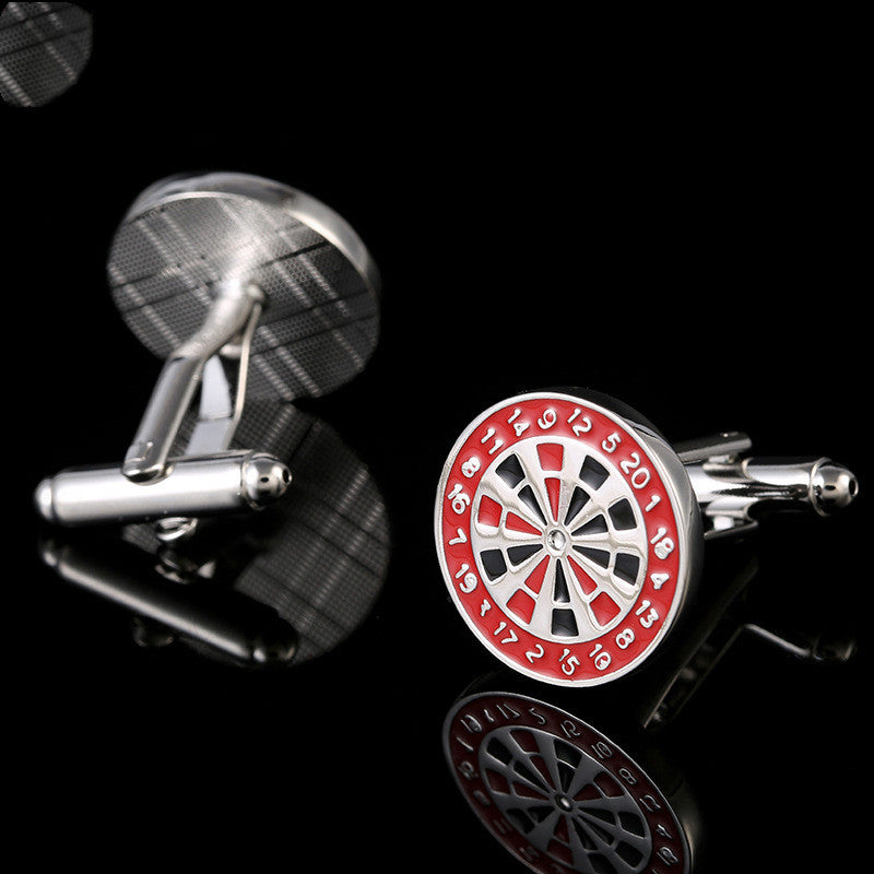 Dart Board Painted Archery Target French Cuff Links