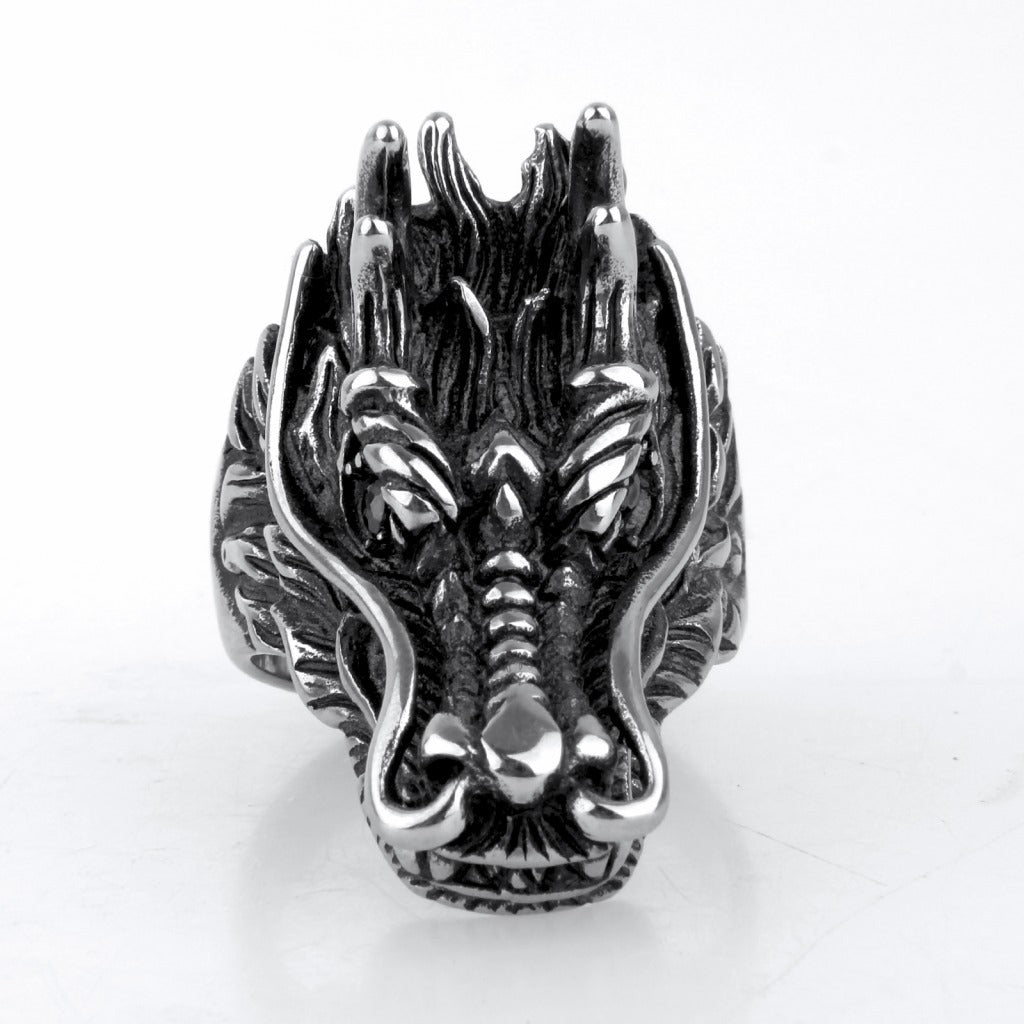 Titanium Steel Dragon Ring with a Little Bit of Punk
