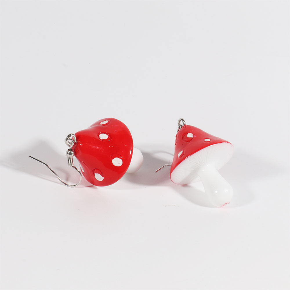 Creative Personality And Funny Wave Point Mushroom Earrings