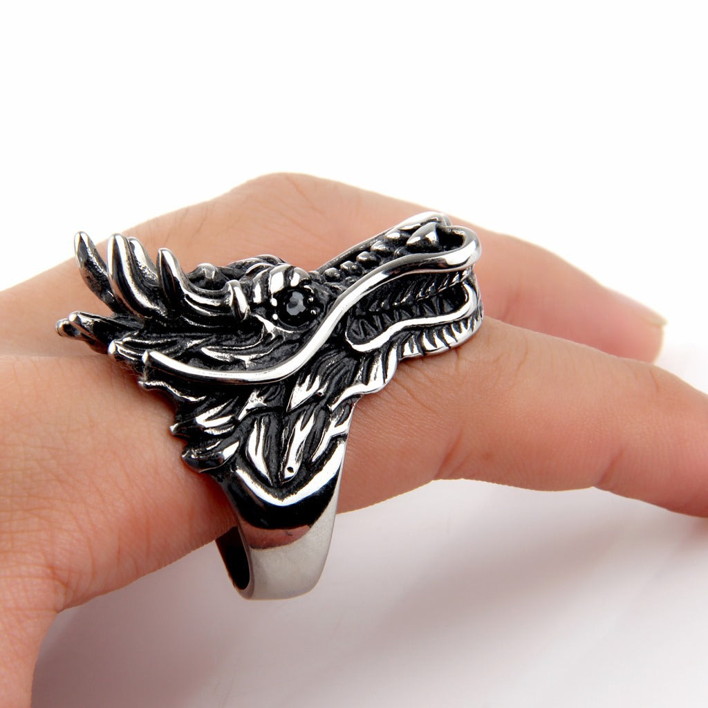 Titanium Steel Dragon Ring with a Little Bit of Punk
