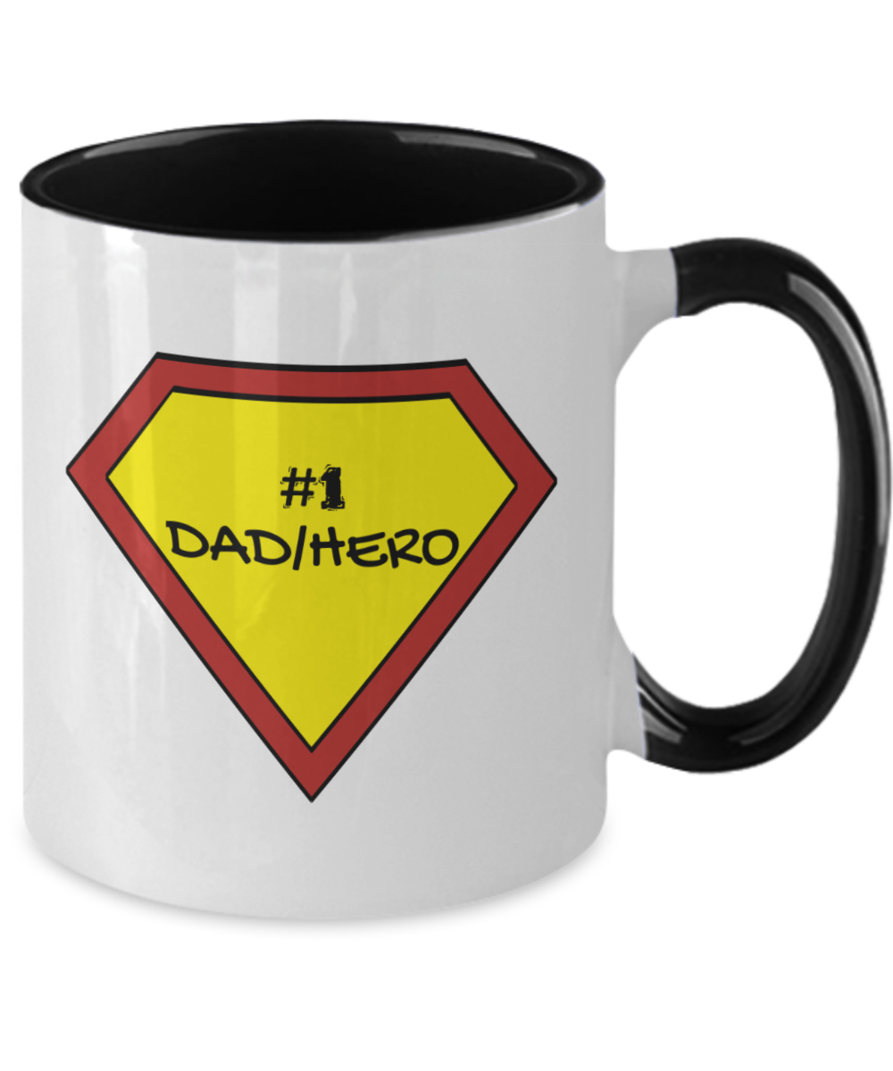 Happy Father's Day Superhero #1 Dad/Hero Two Tone Mug White With Multiple Color Choices