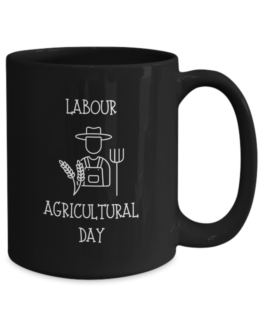 Cute Labour and Agricultural Day Mug to Celebrate our Farmers Black/White Available In 2 Sizes