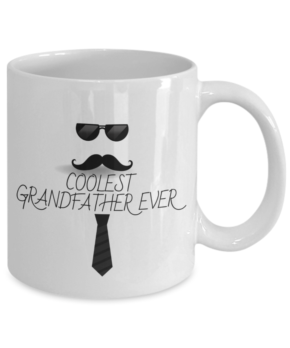 Fathers Day "Coolest Grandfather Ever" Mug White/Black Available in 2 Sizes
