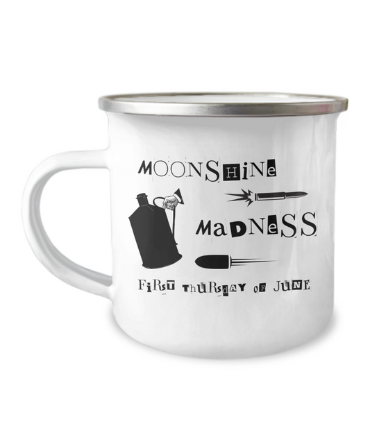 Celebrate "Moonshine Madness" In June With This Camping Outdoor Mug White/Black