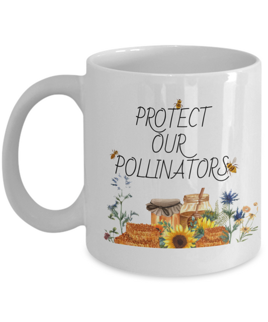"Protect Our Pollinators" Awareness Mug For National Pollinators Month Available in 2 Sizes