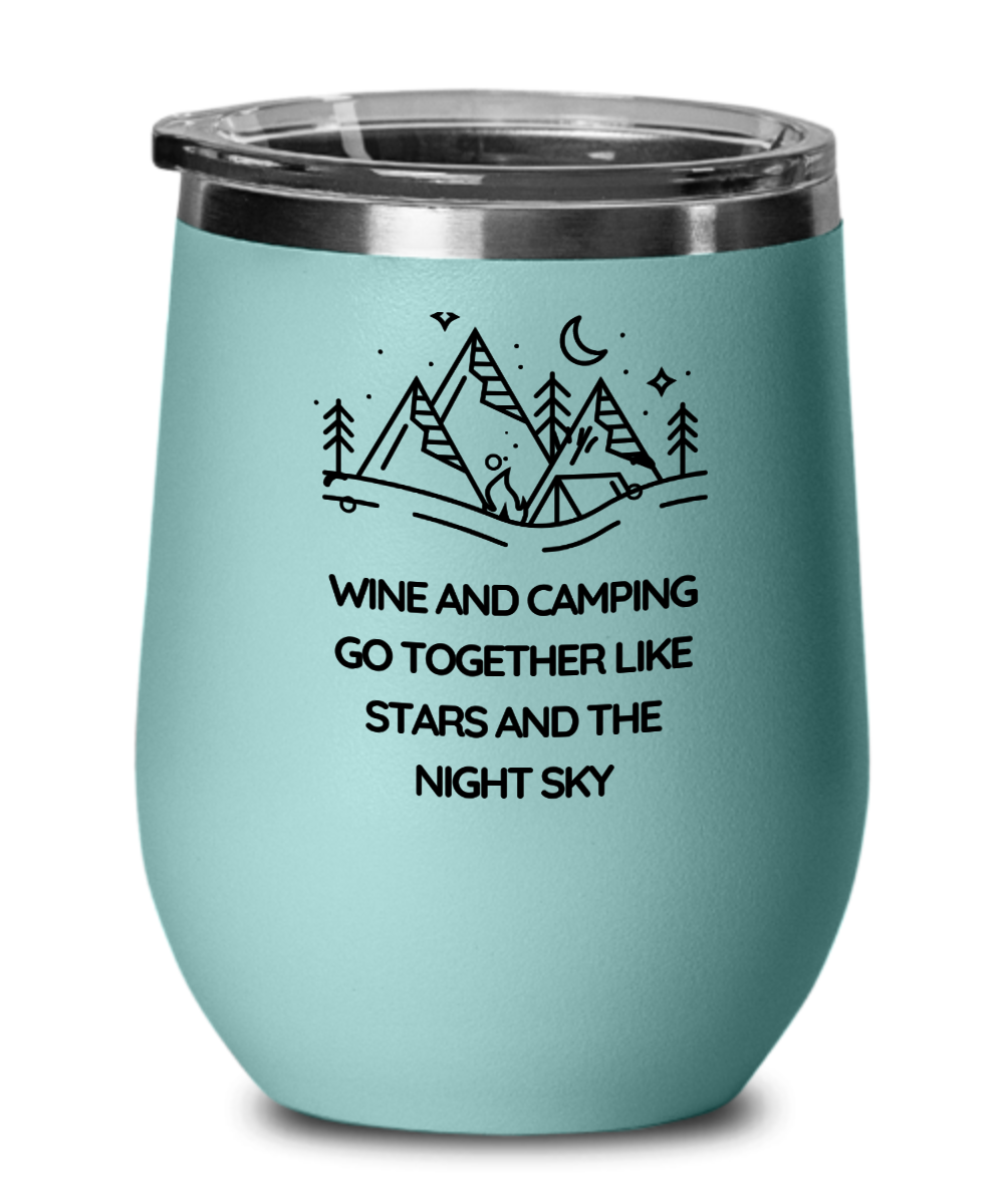 Wine and Camping Glass Insulated with Lid, Multiple Colors to Choose From