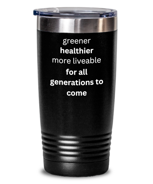 Clean Air Awareness Travel Tumbler Mug With Lid Available In 2 Sizes With A Variety Of Color Choices
