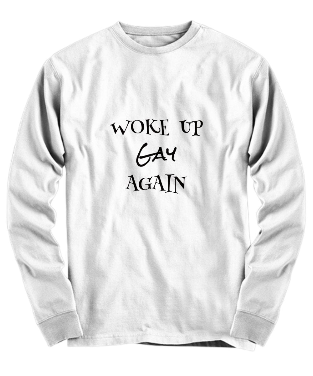 Lgbtq2s+ "woke up gay again" t-shirts and tops several color choices