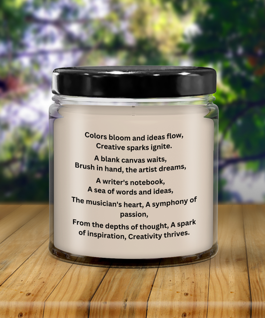 Creative Beginnings Month Candle to Celebrate the Birth and Growth of all With a Creative Side