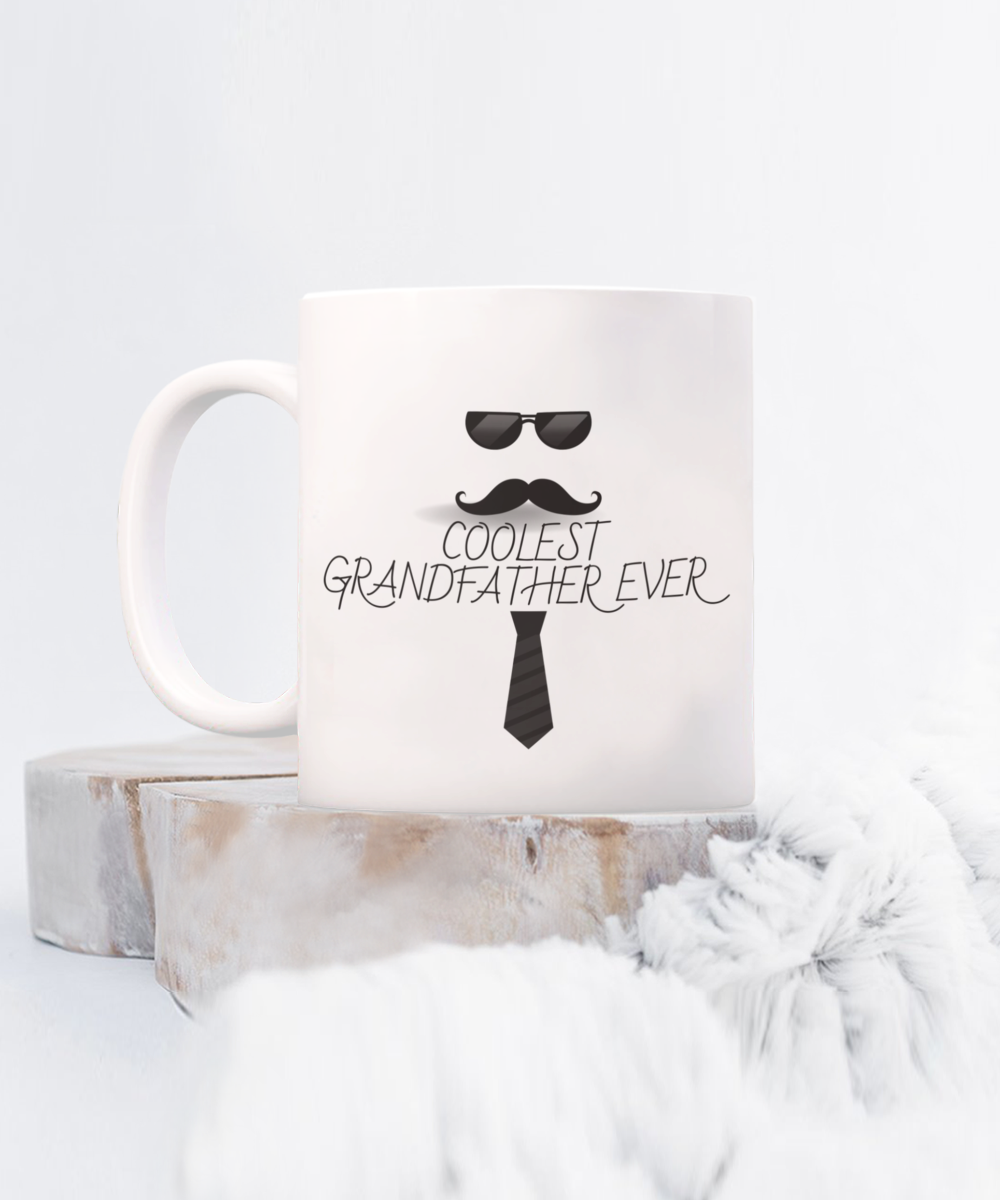 Fathers Day "Coolest Grandfather Ever" Mug White/Black Available in 2 Sizes