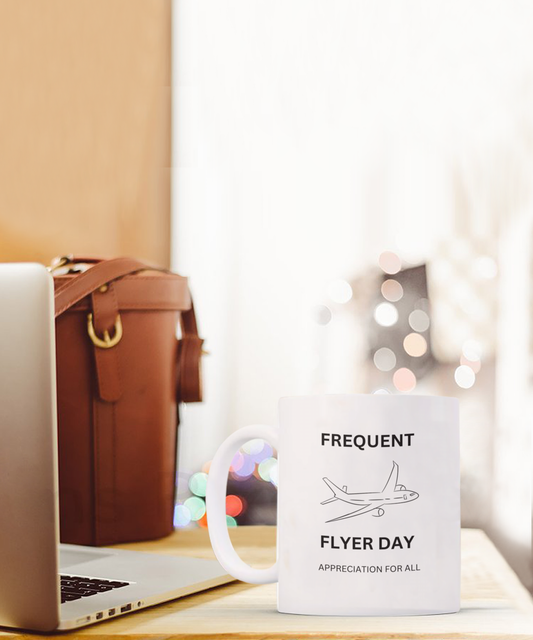 Frequent Flyer Appreciation Mug White/Black Available In 2 Sizes